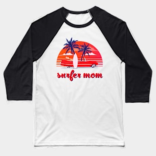 Surfer Mom Car and Palm Trees Baseball T-Shirt